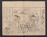 The Mrawing manual: The Evergreens (Ehon Tokiwagusa) 絵本常盤草, Nishikawa Sukenobu 西川祐信 (Japanese, 1671–1750), One volume, black and white, twenty-five double-page sheets; ink on paper, Japan