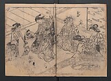 One Hundred Women Classified According to Their Rank (Hyakunin joro shinasadame) 百人女郎品定, Nishikawa Sukenobu 西川祐信 (Japanese, 1671–1750), Vol. I: 9 double and 2 single page illustrations; vol. II: 15 double, 1 single page illustrations; ink on paper, Japan
