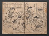 One Hundred Women Classified According to Their Rank (Hyakunin joro shinasadame) 百人女郎品定, Nishikawa Sukenobu 西川祐信 (Japanese, 1671–1750), Vol. I: 9 double and 2 single page illustrations; vol. II: 15 double, 1 single page illustrations; ink on paper, Japan