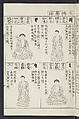 Buddhist Figures and Their Attributes [Meiji edition] (Meiji zōho shoshū butsuzō zui)  明治増補諸宗佛像図彙, Kino Shūshin 紀秀信 (Japanese, active 1783), Ink on paper, Japan