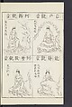 Buddhist Figures and Their Attributes [Meiji edition] (Meiji zōho shoshū butsuzō zui)  明治増補諸宗佛像図彙, Kino Shūshin 紀秀信 (Japanese, active 1783), Ink on paper, Japan