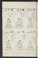 Buddhist Figures and Their Attributes [Meiji edition] (Meiji zōho shoshū butsuzō zui)  明治増補諸宗佛像図彙, Kino Shūshin 紀秀信 (Japanese, active 1783), Ink on paper, Japan