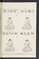 Buddhist Figures and Their Attributes [Meiji edition] (Meiji zōho shoshū butsuzō zui)  明治増補諸宗佛像図彙, Kino Shūshin 紀秀信 (Japanese, active 1783), Ink on paper, Japan