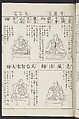 Buddhist Figures and Their Attributes [Meiji edition] (Meiji zōho shoshū butsuzō zui)  明治増補諸宗佛像図彙, Kino Shūshin 紀秀信 (Japanese, active 1783), Ink on paper, Japan