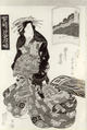 Album of prints from the series A Tōkaidō Board Game of Courtesans, Fifty-three Pairings in the Yoshiwara (Keisei dōchū sugoroku, Mitate Yoshiwara gojūsan tsui), Keisai Eisen (Japanese, 1790–1848), Fifty-six woodblock prints mounted as an album; ink and color on paper, Japan