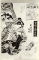Album of prints from the series A Tōkaidō Board Game of Courtesans, Fifty-three Pairings in the Yoshiwara (Keisei dōchū sugoroku, Mitate Yoshiwara gojūsan tsui), Keisai Eisen (Japanese, 1790–1848), Fifty-six woodblock prints mounted as an album; ink and color on paper, Japan