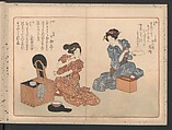 Book of Humorous Poems  "Hundred Thousand Birds" (Kyōka momochidori) 狂歌百千鳥, Yanagawa Shigenobu 柳川重信 (Japanese, 1787–1832), Ink and color on paper, Japan