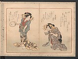 Book of Humorous Poems  "Hundred Thousand Birds" (Kyōka momochidori) 狂歌百千鳥, Yanagawa Shigenobu 柳川重信 (Japanese, 1787–1832), Ink and color on paper, Japan