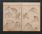 Abbreviated Drawing Styles (Figures)  (Ryakuga shiki)  略画式 (人物), Kuwagata Keisai 鍬形蕙斎 (Japanese, 1764–1824), Woodblock printed book; ink and color on paper, Japan