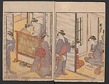 Prosperity of the Family (Ehon sakae gusa) 絵本栄家種, Katsukawa Shunchō 勝川春潮 (Japanese, active ca. 1783–95), Two volumes; ink and color on paper, Japan