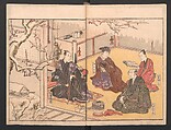Amusements of Kabuki Actors of the “Third Floor” [Dressing Room] (Yakusha sangaikyō), by Shikitei Sanba 俳優三階興, Utagawa Toyokuni I 歌川豊国一世 (Japanese, 1769–1825), Set of polychrome woodblock-printed books; ink and color on paper, Japan