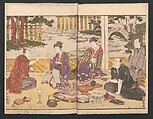 Amusements of Kabuki Actors of the “Third Floor” [Dressing Room] (Yakusha sangaikyō), by Shikitei Sanba 俳優三階興, Utagawa Toyokuni I 歌川豊国一世 (Japanese, 1769–1825), Set of polychrome woodblock-printed books; ink and color on paper, Japan