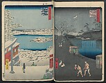 Hatsune Riding Ground, from the series One Hundred Famous Views of Edo  (Meisho Edo hyakkei) 名所江戸百景), Utagawa Hiroshige 歌川広重 (Japanese, Tokyo (Edo) 1797–1858 Tokyo (Edo)), Polychrome woodblock printed book; ink and color on paper, Japan