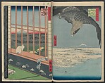 Hatsune Riding Ground, from the series One Hundred Famous Views of Edo  (Meisho Edo hyakkei) 名所江戸百景), Utagawa Hiroshige 歌川広重 (Japanese, Tokyo (Edo) 1797–1858 Tokyo (Edo)), Polychrome woodblock printed book; ink and color on paper, Japan