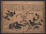 Illustrations of Birds and Flowers (Kachō e-zukushi) 花鳥絵づくし, Hishikawa Moronobu 菱川師宣 (Japanese, 1618–1694), Woodblock printed book; ink and color on paper, Japan