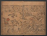 Illustrations of Birds and Flowers (Kachō e-zukushi) 花鳥絵づくし, Hishikawa Moronobu 菱川師宣 (Japanese, 1618–1694), Woodblock printed book; ink and color on paper, Japan