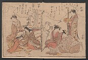 Twenty-four Illustrations of Poems of the Thirty-six Poets, Torii Kiyonaga 鳥居清長 (Japanese, 1752–1815), Ink and color on paper, Japan