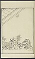 Story of Michizane Sugawara, known as Tenjin (Tenjin engi) 天神縁起, Reizen Saburo Tametaka 冷泉(岡田)為恭 (died 1864), Ink and color on paper, Japan