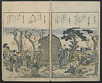 Famous Sites of Edo (Tōto meisho ichiran) 東都名所一覧, Katsushika Hokusai 葛飾北斎 (Japanese, Tokyo (Edo) 1760–1849 Tokyo (Edo)), Two volumes; polychrome woodblock print; ink and color on paper, Japan