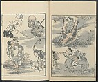 Transmitting the Spirit, Revealing the Form of Things: Hokusai Sketchbooks (Denshin kaishu: Hokusai manga, jūgohen) 伝神開手 北斎漫画 十五編: vol. 15, Katsushika Hokusai 葛飾北斎 (Japanese, Tokyo (Edo) 1760–1849 Tokyo (Edo)), Woodblock printed book; ink and color on paper, Japan