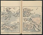 Transmitting the Spirit, Revealing the Form of Things: Hokusai Sketchbooks (Denshin kaishu: Hokusai manga, jūgohen) 伝神開手 北斎漫画 十五編: vol. 15, Katsushika Hokusai 葛飾北斎 (Japanese, Tokyo (Edo) 1760–1849 Tokyo (Edo)), Woodblock printed book; ink and color on paper, Japan