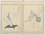 A Book on Flower Arrangement: Hare's-Foot Fern (Shinobugusa) 師廼部供作 (vol. 2);  思乃父魚砂 (vol. 3), Yoshida Tōgetsu 吉田桃月, Monochrome Woodblock printed books; ink on paper, Japan