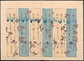 Book of Humorous Poems on the Cherry Flower and the Maple Leaves (Ehō no taki) 得吉方廼滝, Totoya Hokkei 魚屋北渓 (Japanese, 1780–1850), Ink and color on paper, Japan