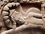 Lintel Depicting Vishnu Anantasayin and the Birth of Brahma, Sandstone, Western Cambodia