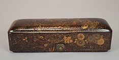 Letter Box with Design of Chrysanthemums and Autumn Grasses, Gold and silver maki-e on black lacquer, Japan