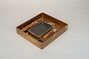 Writing Box (Suzuribako) and Writing Table (Bundai) with Pines at Takasago and Sumiyoshi, Yukio Yukio II (Japanese, 1860–1929), Lacquered wood with gold, silver takamaki-e, hiramaki-e, cut-out gold foil on nashiji ground, silver inlay, silver fittings, Japan