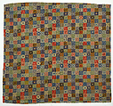 Textile with geometric pattern, Printed cotton, China (?)