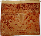 Two table valances with dragons, Silk velvet with gold thread, China