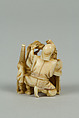Netsuke of Man Training Birds, Ivory, Japan