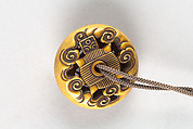 Netsuke with Kagamabuta-stylized Baku, Ivory carved in openwork, Japan