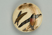 Netsuke, Ivory ornamented with lacquer, Japan