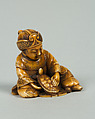 Netsuke of Boy with Tortoise, Ivory, Japan