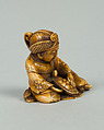 Netsuke of Boy with Tortoise, Ivory, Japan