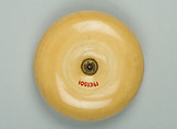 Netsuke, Ivory with silver disk inlaid with gold, Japan