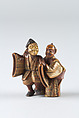 Netsuke of Two Noh Dancers, Lacquer, Japan