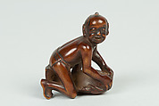 Netsuke of Boy on a Carp, Wood, Japan