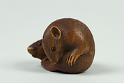 Netsuke of Two Rats, Wood, Japan