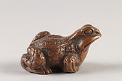 Netsuke of Frog, Wood, Japan