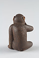 Netsuke of Monkey Eating a Peach, Wood, Japan