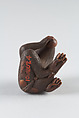 Netsuke of Monkey Eating a Peach, Wood, Japan