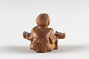 Netsuke of Boy Writing, Wood, Japan