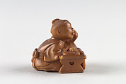 Netsuke of Boy Writing, Wood, Japan