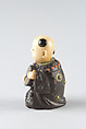 Netsuke of Boy with a Fan, Wood and ivory, Japan