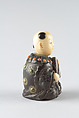 Netsuke of Boy with a Fan, Wood and ivory, Japan