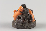 Netsuke, Wood and coral, Japan