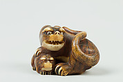 Netsuke of Tiger and Cub, Ivory, Japan